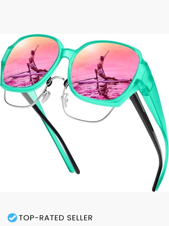 Polarized Fit Over Glasses Sunglasses UV400 Protection Square Oversized main image 2
